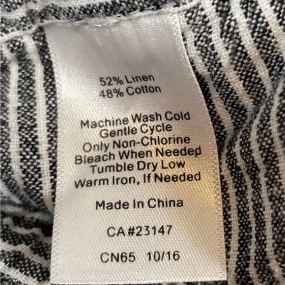 Talbots Gray and White Pinstripe Trousers pants women’s size m chambray linen - Picture 6 of 16